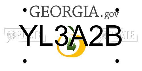 YL3A2B Georgia License Plate