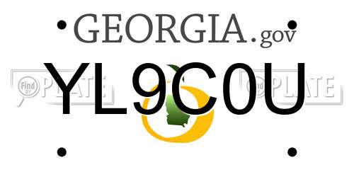YL9C0U Georgia License Plate