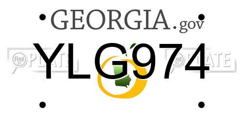 YLG974 Georgia License Plate