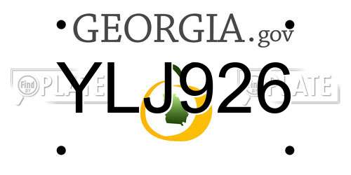 YLJ926 Georgia License Plate