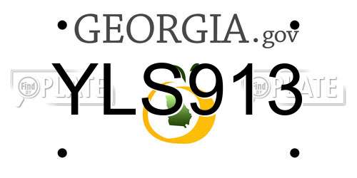 YLS913 Georgia License Plate