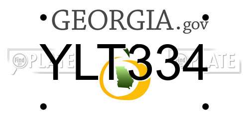 YLT334 Georgia License Plate