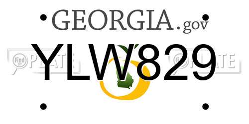 YLW829 Georgia License Plate