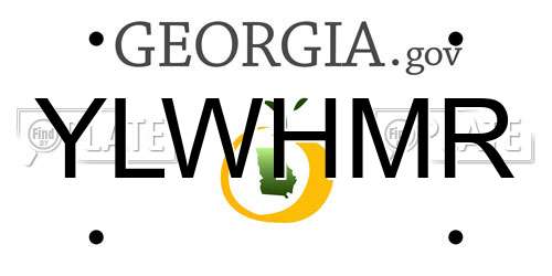 YLWHMR Georgia License Plate