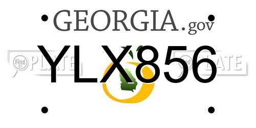 YLX856 Georgia License Plate