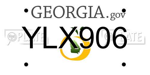 YLX906 Georgia License Plate