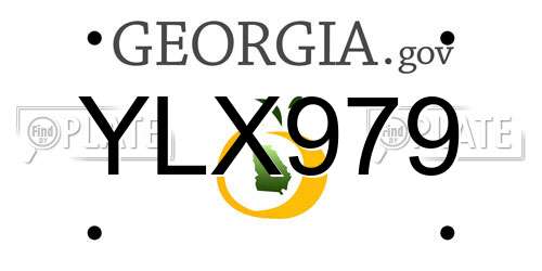 YLX979 Georgia License Plate