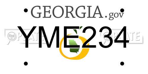 YME234 Georgia License Plate