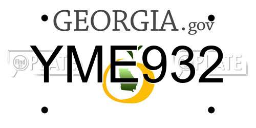 YME932 Georgia License Plate