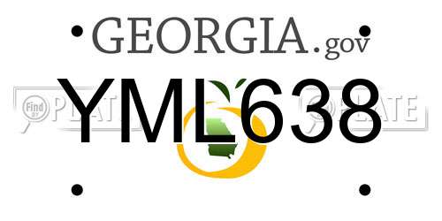 YML638 Georgia License Plate