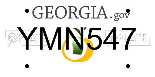 YMN547 Georgia License Plate