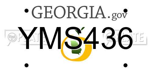 YMS436 Georgia License Plate