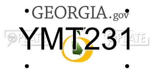 YMT231 Georgia License Plate