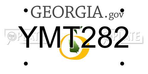 YMT282 Georgia License Plate