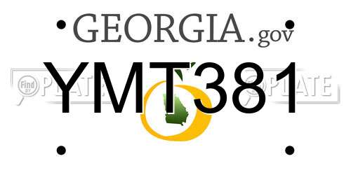 YMT381 Georgia License Plate