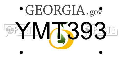 YMT393 Georgia License Plate