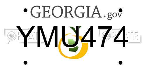 YMU474 Georgia License Plate