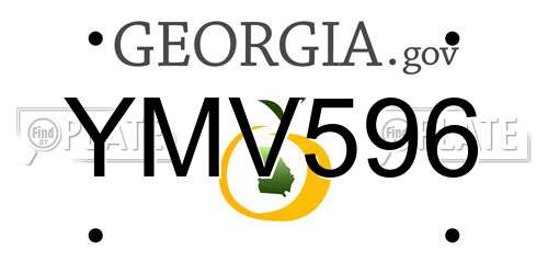 YMV596 Georgia License Plate