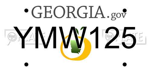 YMW125 Georgia License Plate