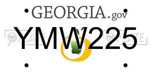 YMW225 Georgia License Plate