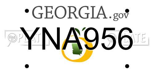 YNA956 Georgia License Plate