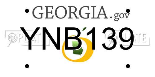 YNB139 Georgia License Plate