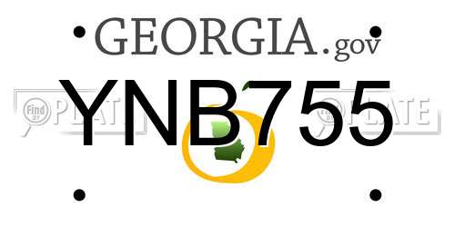 YNB755 Georgia License Plate