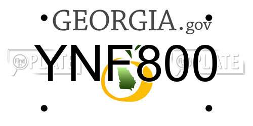 YNF800 Georgia License Plate