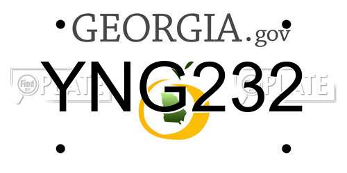 YNG232 Georgia License Plate