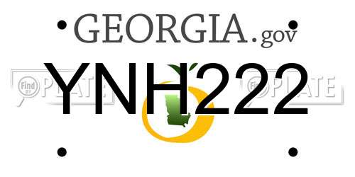 YNH222 Georgia License Plate