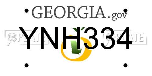YNH334 Georgia License Plate
