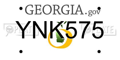 YNK575 Georgia License Plate