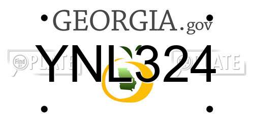 YNL324 Georgia License Plate