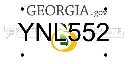 YNL552 Georgia License Plate