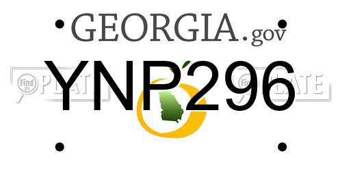 YNP296 Georgia License Plate