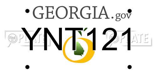 YNT121 Georgia License Plate