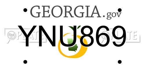 YNU869 Georgia License Plate