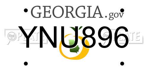 YNU896 Georgia License Plate