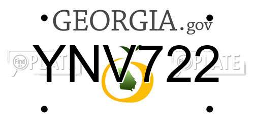 YNV722 Georgia License Plate