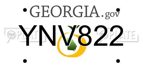 YNV822 Georgia License Plate