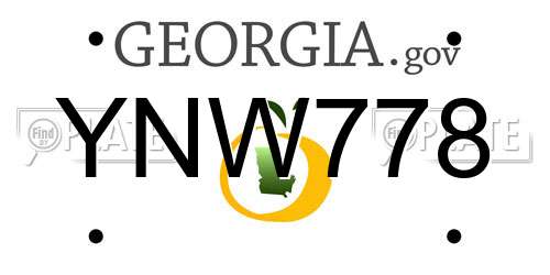 YNW778 Georgia License Plate