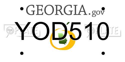 YOD510 Georgia License Plate