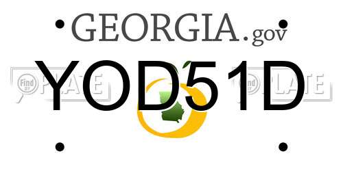 YOD51D Georgia License Plate