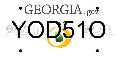 YOD51O Georgia License Plate