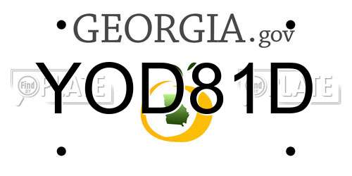 YOD81D Georgia License Plate