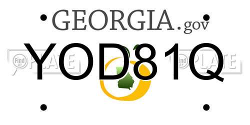 YOD81Q Georgia License Plate