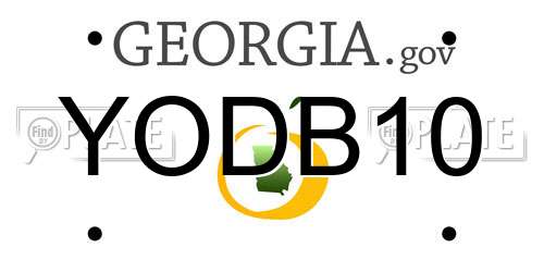 YODB10 Georgia License Plate