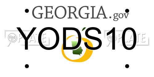 YODS10 Georgia License Plate