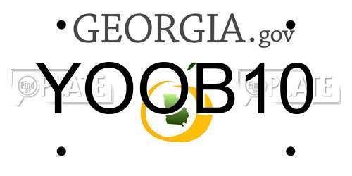 YOOB10 Georgia License Plate