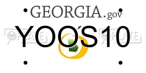 YOOS10 Georgia License Plate